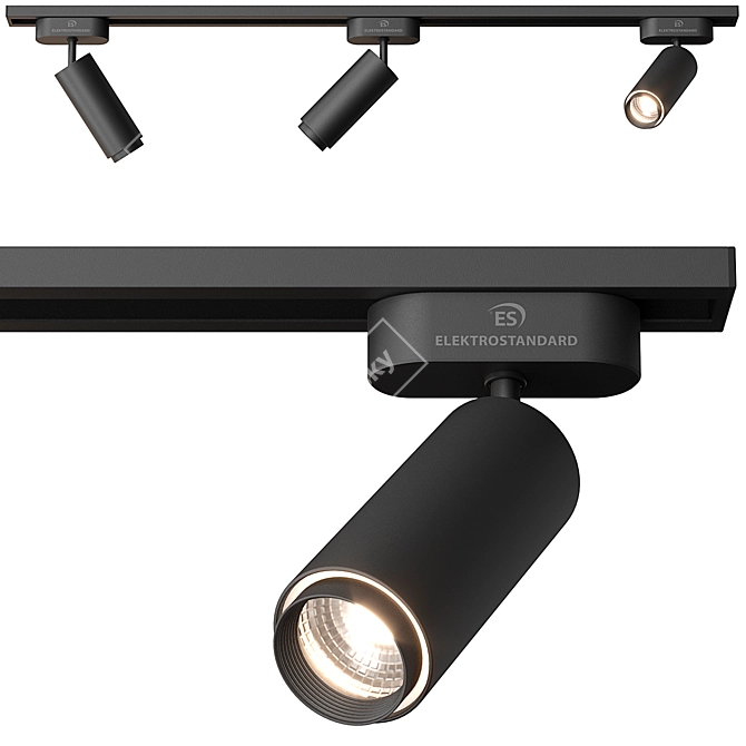 Modern Track Light Fixture 3D 3D model image 2