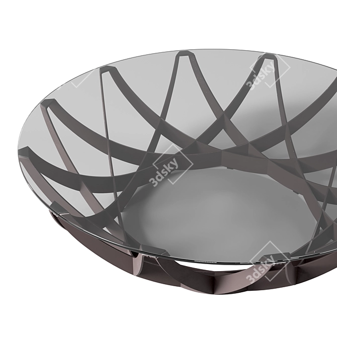 Sleek Aluminum Glass Cocktail Table 3D model image 3