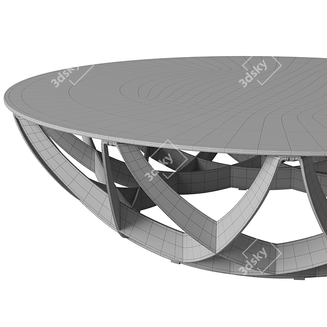 Sleek Aluminum Glass Cocktail Table 3D model image 4