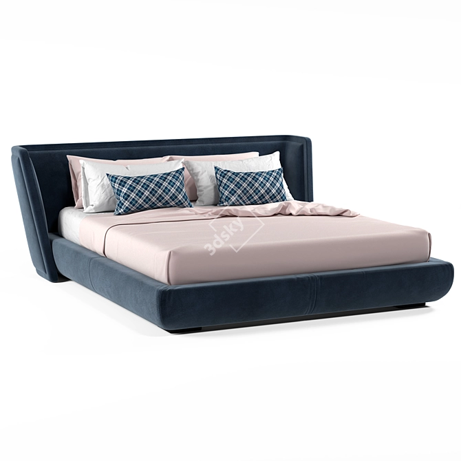  Luxe Leather Bed - Italian Crafted 3D model image 1