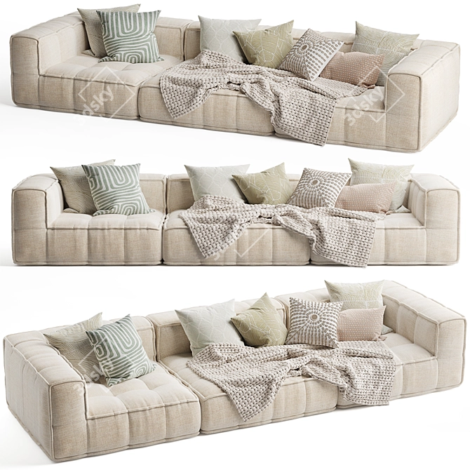 Natural Uniqwa Denver Sofa 3D model image 1