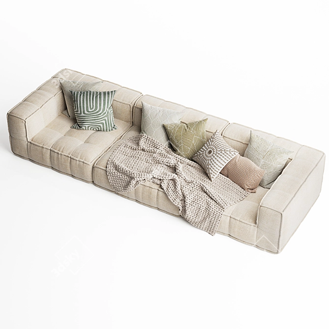 Natural Uniqwa Denver Sofa 3D model image 3