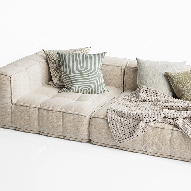 Natural Uniqwa Denver Sofa 3D model image 4