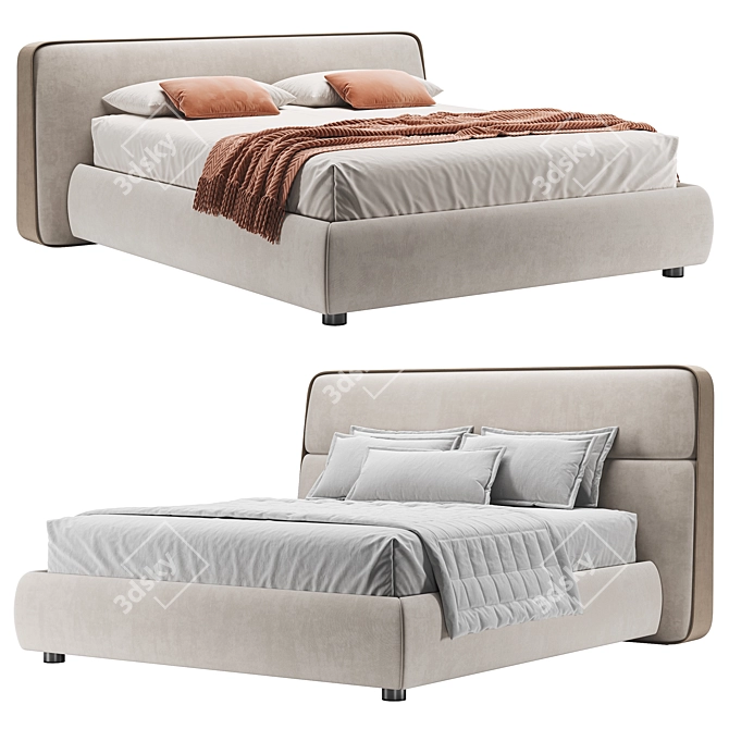 Modern Italian Giorgetti Bed Frame 3D model image 1