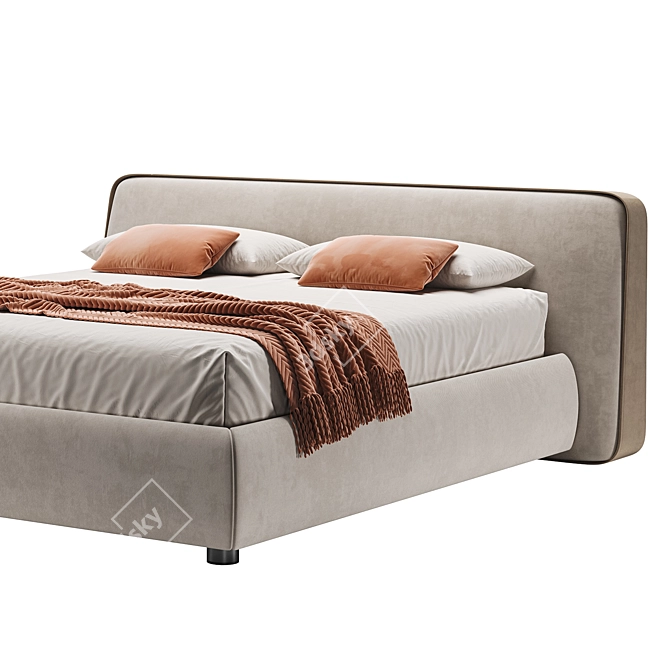 Modern Italian Giorgetti Bed Frame 3D model image 3