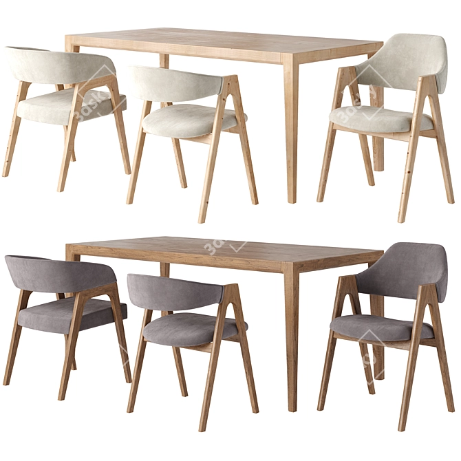 Modern Urban Dining Furniture Set 3D model image 1