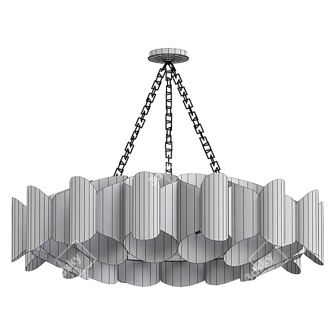 Elegance Radiates Banks Chandelier White 3D model image 2