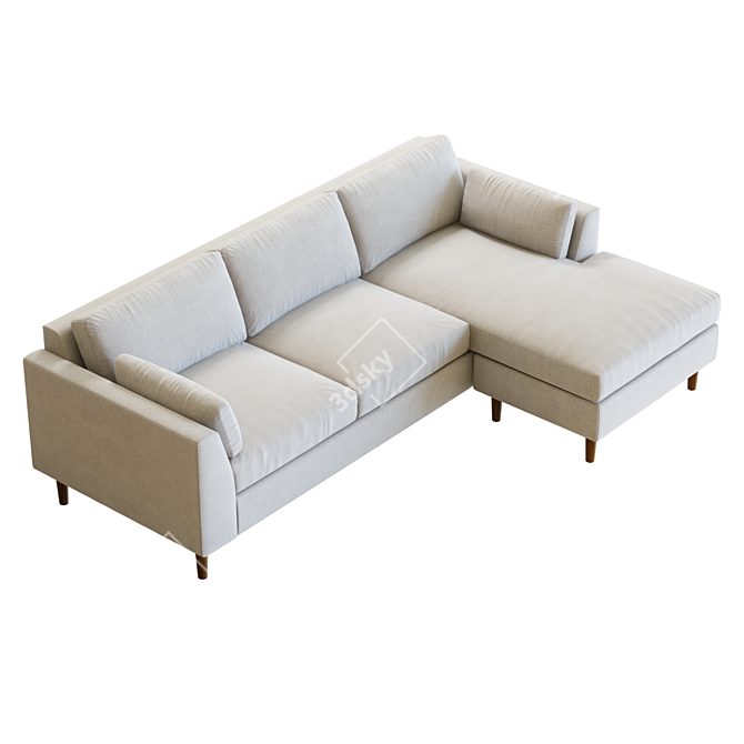 Avondale Wood Leg Lounger Model 3D model image 3