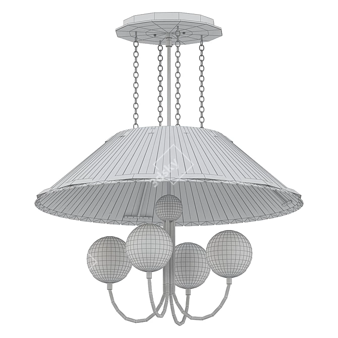 Vintage Glass Chandelier Illuminate 3D model image 2