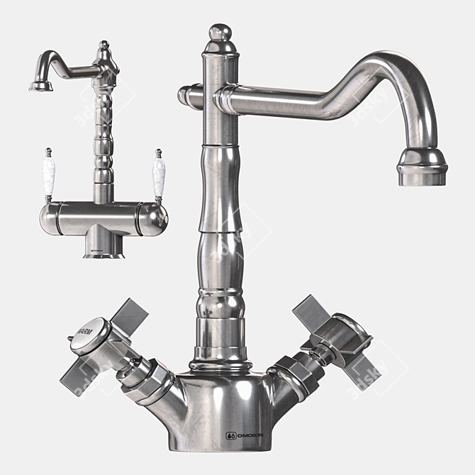 Sleek Classic Kitchen Faucet Collection 3D model image 3