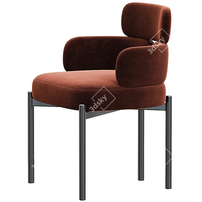 Luxurious Velvet Armchair Meridiani 3D model image 2