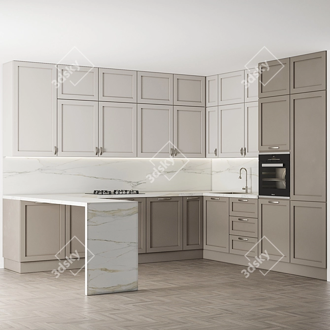 High-Quality Kitchen 3D Model 3D model image 1