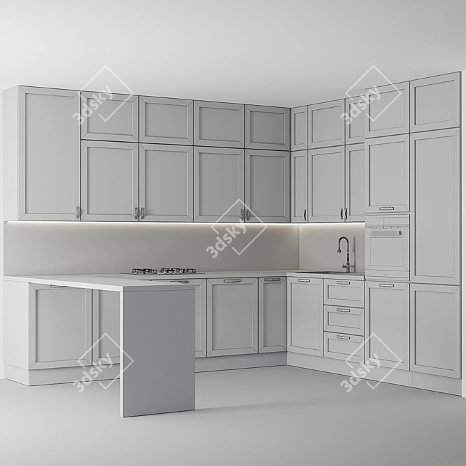 High-Quality Kitchen 3D Model 3D model image 4