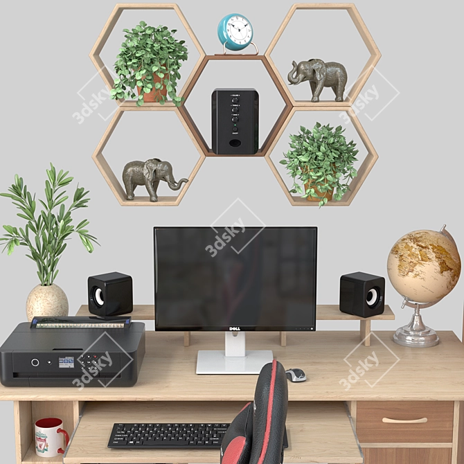 Sleek Office Objects Set002 3D model image 13