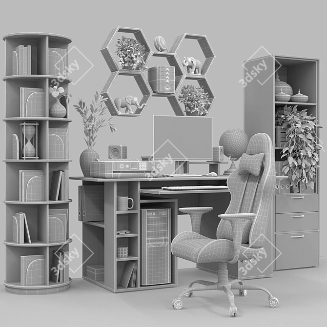 Sleek Office Objects Set002 3D model image 14