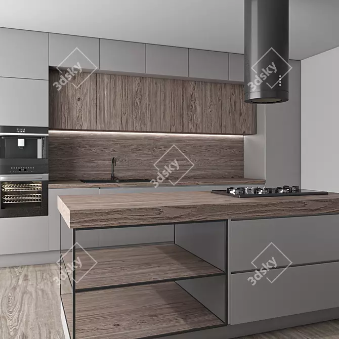 Kitchen Set with High Poly Count 3D model image 2