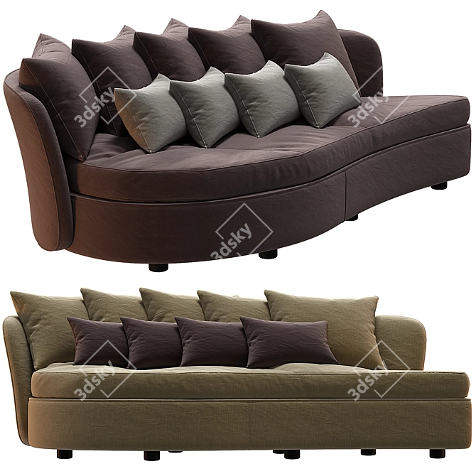 Sicis Bloom Fabric Sofa 3D model image 2