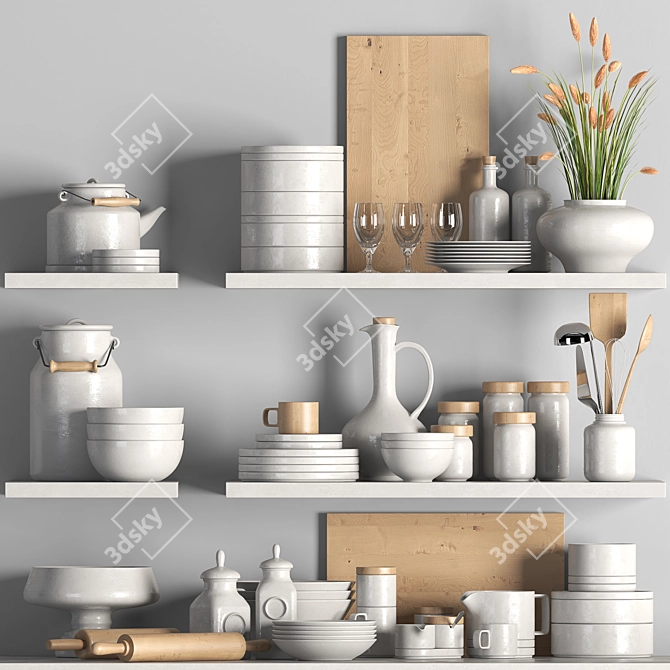 Modern Kitchen Set 2015 3D model image 1