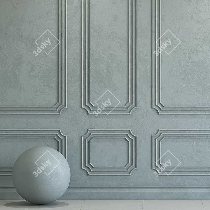 Texture Plaster with Molding 263 3D model image 2