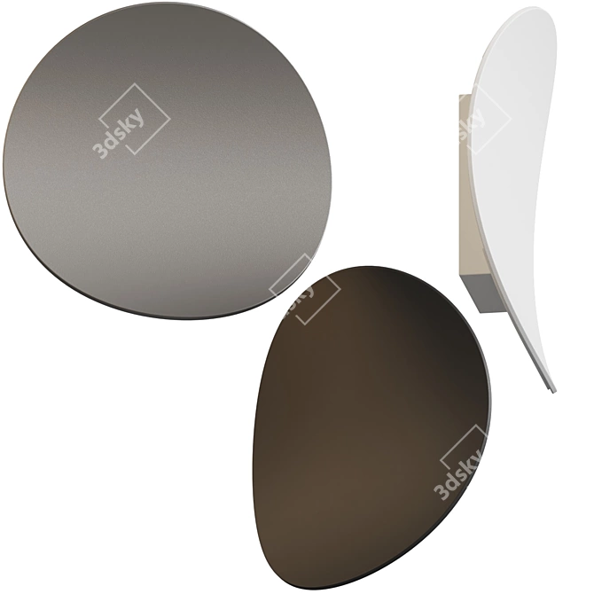 Modern LED Wall Sconce: Malibu Discs 3D model image 1