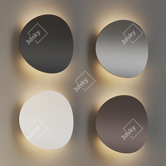 Modern LED Wall Sconce: Malibu Discs 3D model image 4