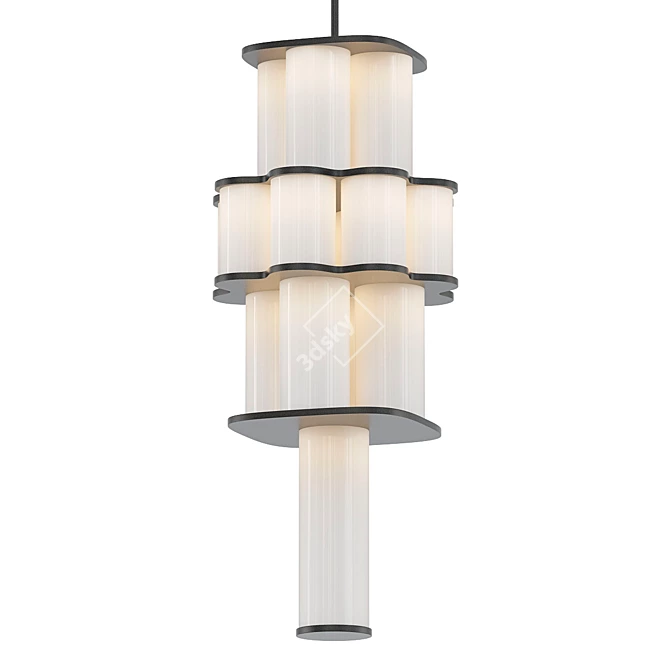 Modern Orbital Chandelier Design 3D model image 1