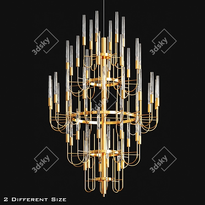 Galla Metal Glass Pendant Light 3D model image 1