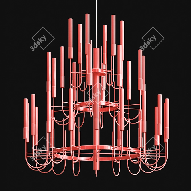 Galla Metal Glass Pendant Light 3D model image 3