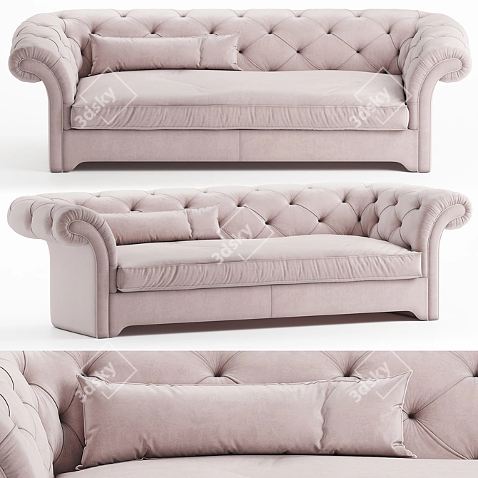 Valentini Max Pink Sofa Bed 3D model image 1