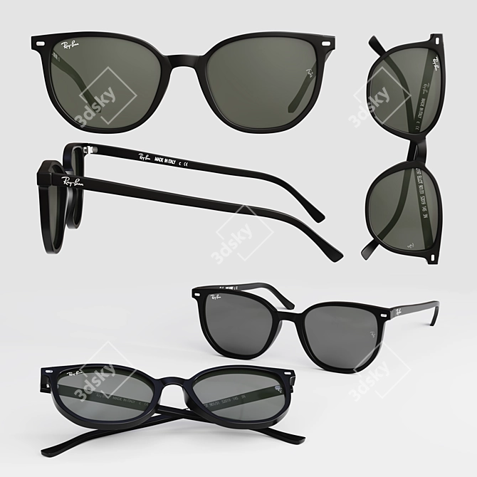 Sleek RayBan Elliot Sunnies 3D model image 1