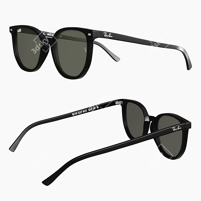 Sleek RayBan Elliot Sunnies 3D model image 2