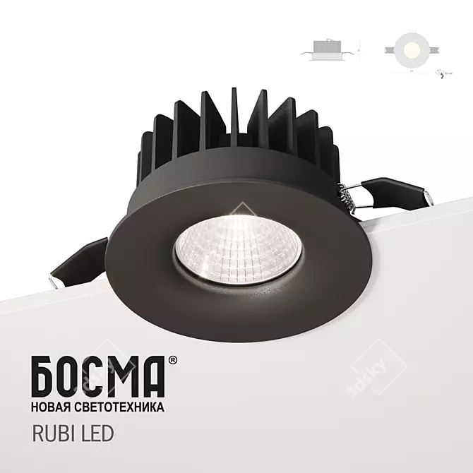 Compact Waterproof LED Spotlights 3D model image 1