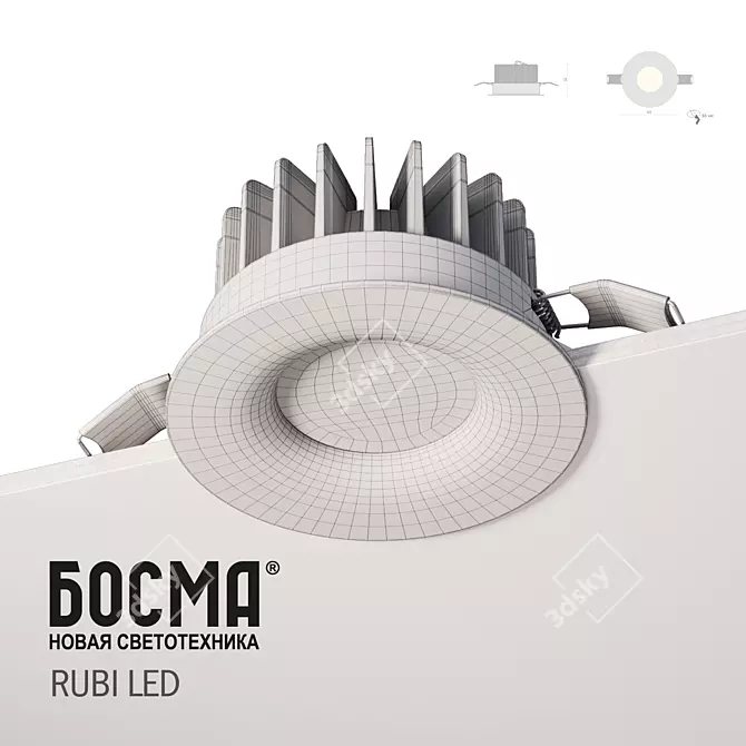 Compact Waterproof LED Spotlights 3D model image 2