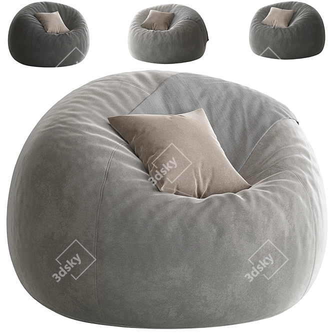 Mid-Century Bean Bag Sofa 3D model image 1