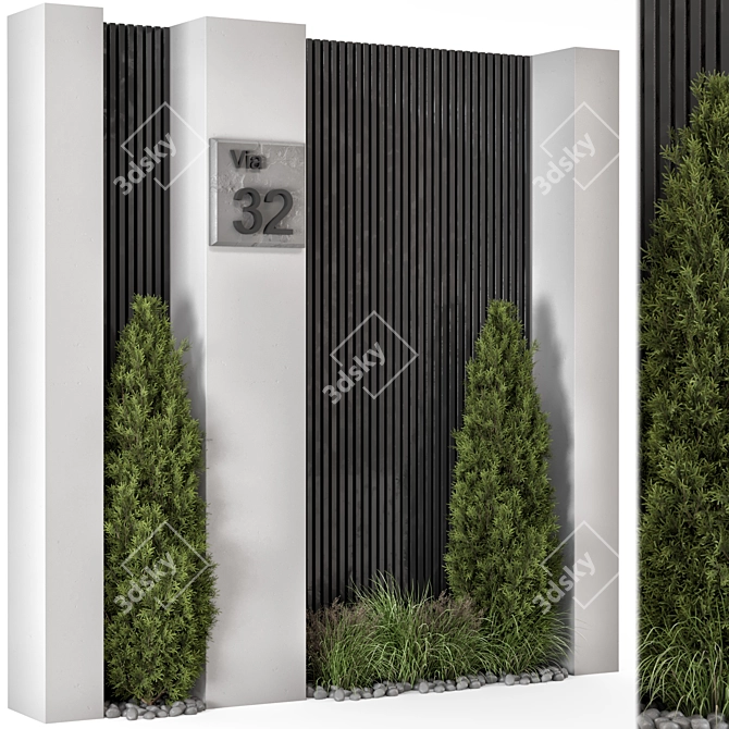 Architectural Fence Element Set 942 3D model image 1