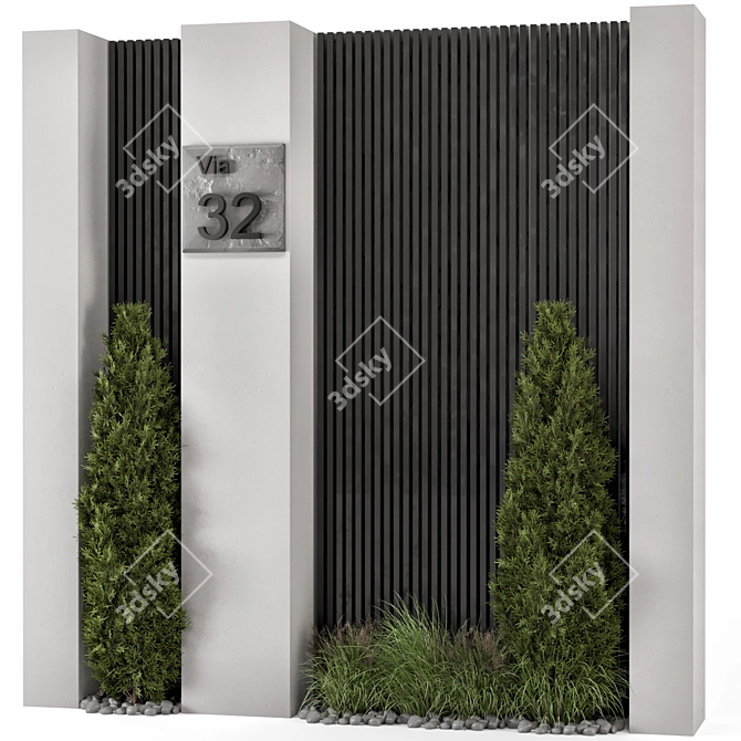 Architectural Fence Element Set 942 3D model image 2