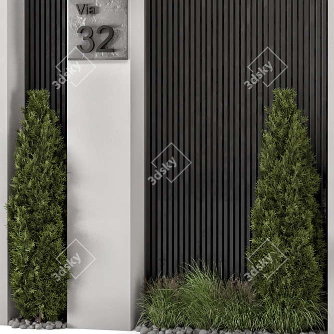 Architectural Fence Element Set 942 3D model image 3