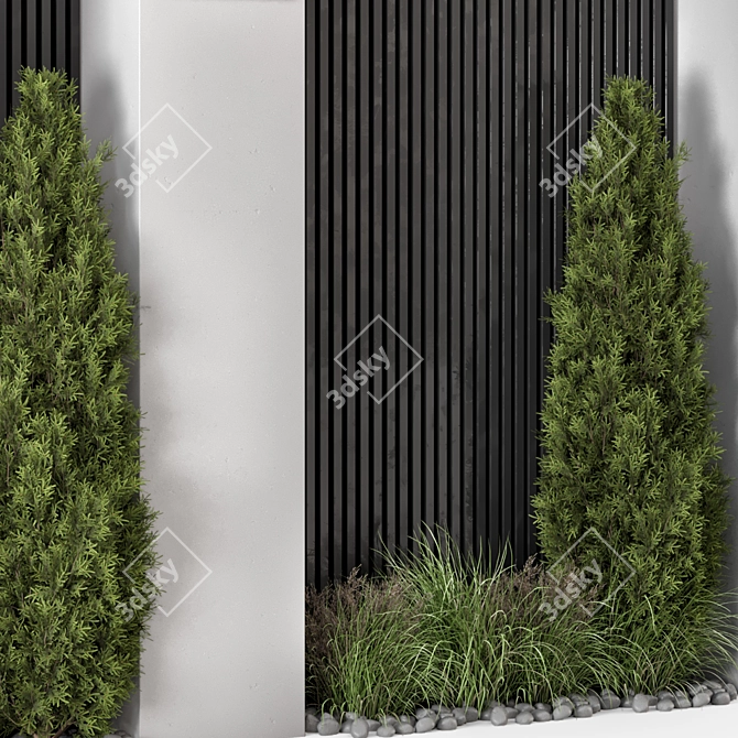 Architectural Fence Element Set 942 3D model image 4