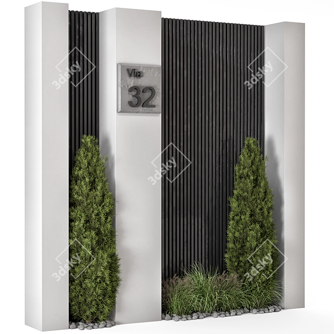 Architectural Fence Element Set 942 3D model image 5