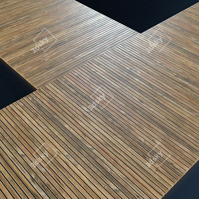 Sleek Wood Board Road Texture 3D model image 3