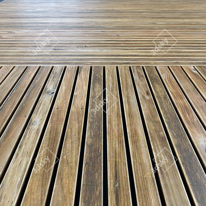 Sleek Wood Board Road Texture 3D model image 5