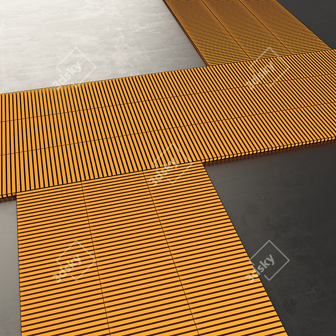 Sleek Wood Board Road Texture 3D model image 7