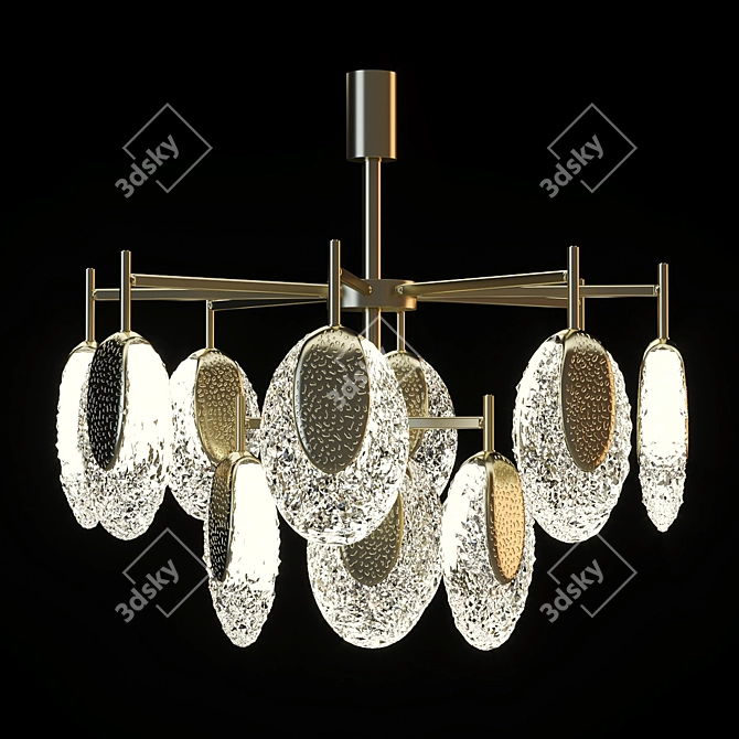 Rays Cascade LED Chandelier 3D model image 1