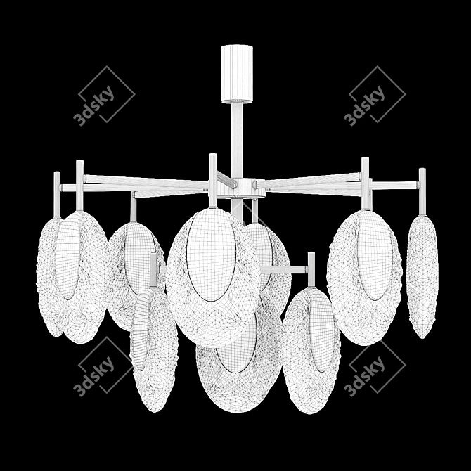 Rays Cascade LED Chandelier 3D model image 2