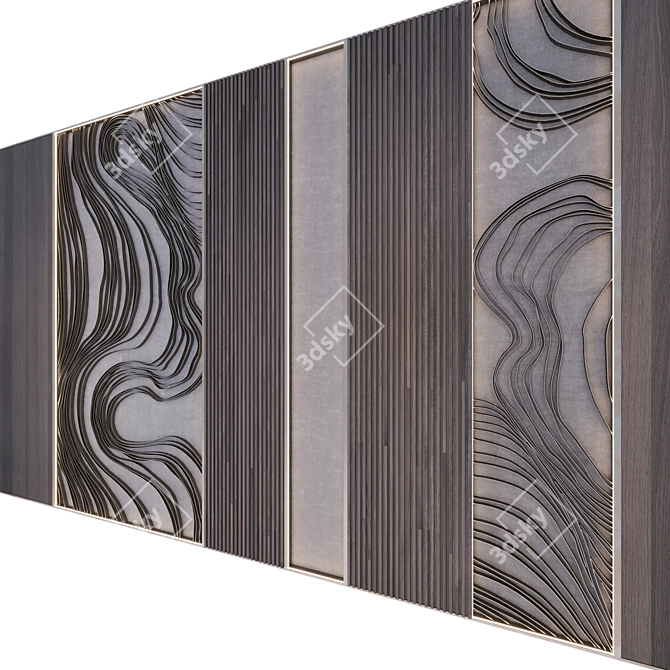 Metal Wave Decor Panel 3D model image 4