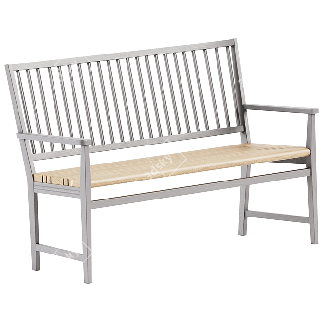 Scandinavian Style Park Bench 3D model image 1