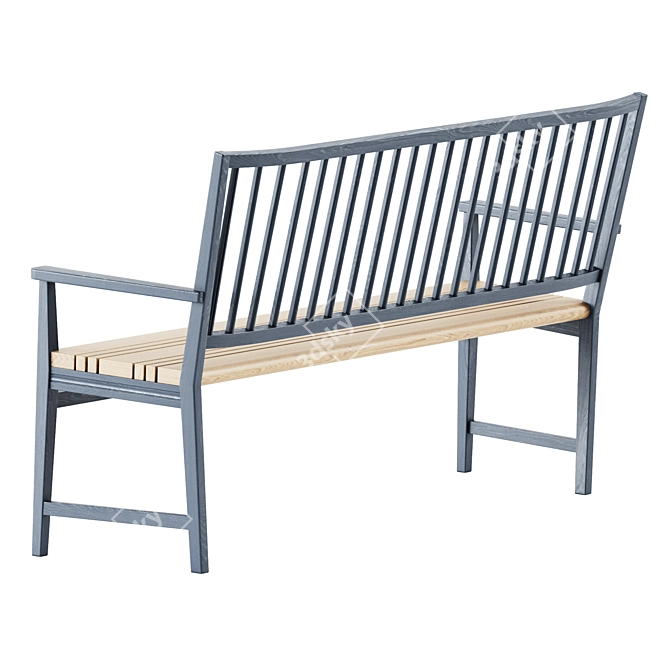 Scandinavian Style Park Bench 3D model image 2