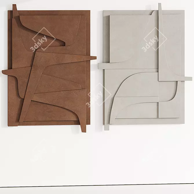 3D Relief Wall Art Panel 3D model image 3