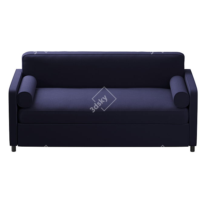 Lux Moonlight Blue Velvet Sofa 3D model image 3