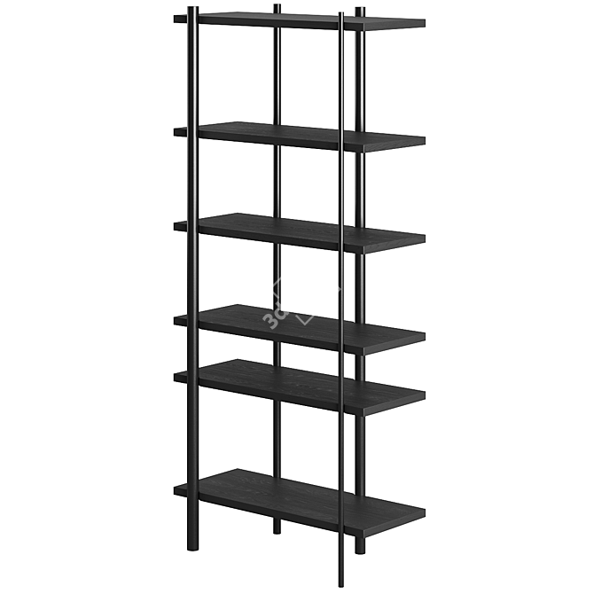 Elegant Cadence Bookcase for Library 3D model image 1